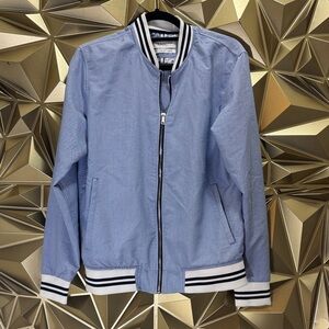 Denim & Flower Light Blue Bomber Jacket